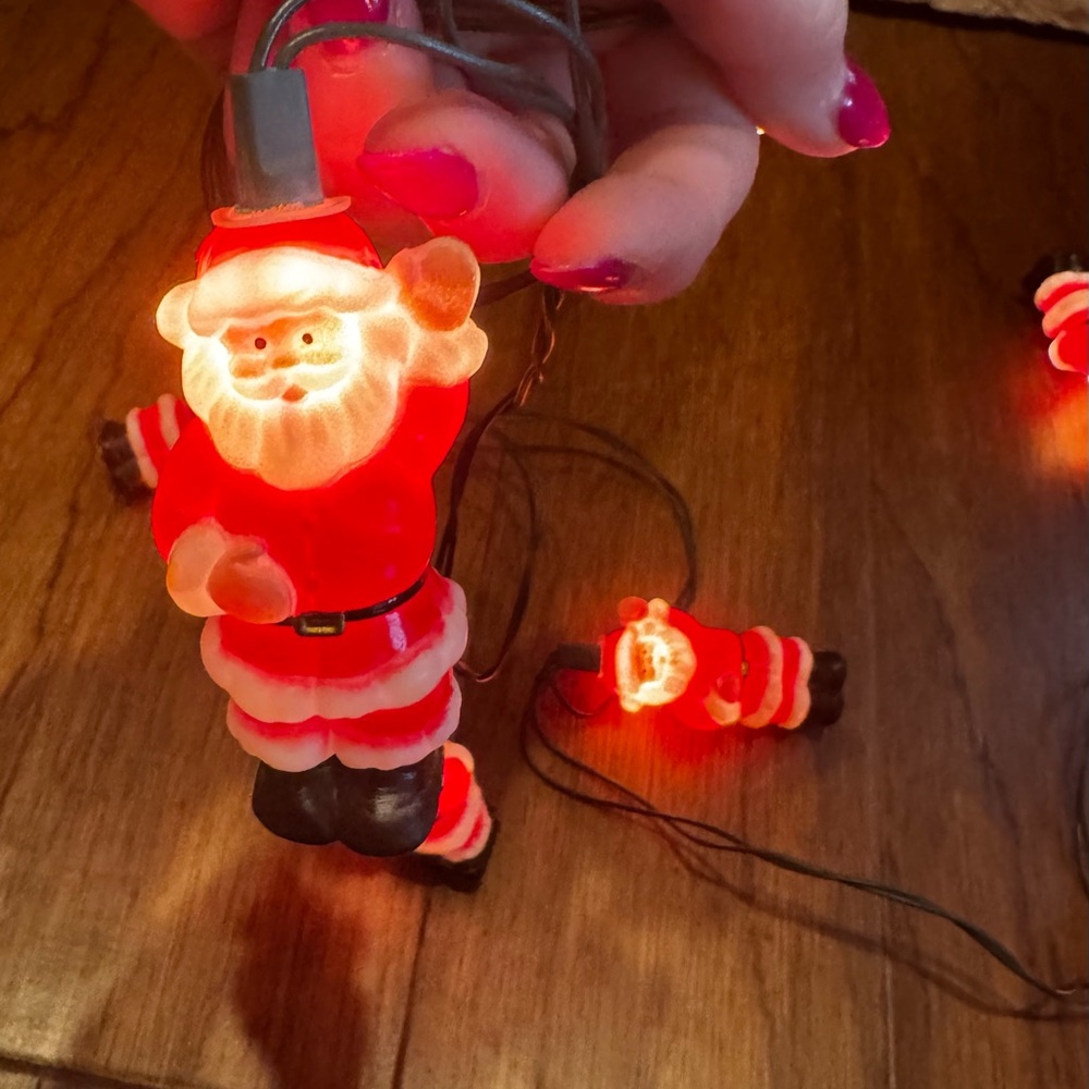 Vintage Santa Claus Lights Blow Mold String Lights